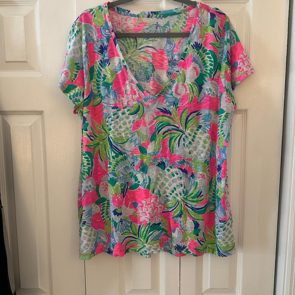 Lilly Pulitzer Floral V-Neck Women's Top